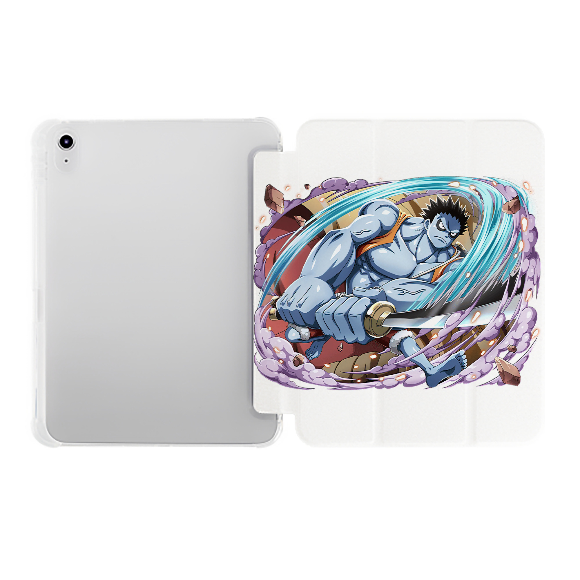 （画像用） ワンピース モンキー・D・ルフィ ONE PIECE Monkey D. Luffy IPad ケース ペン収納付き 三つ折りスタンド PUレザー×シリコン 対応機種9.5/10.5/10.9インチ